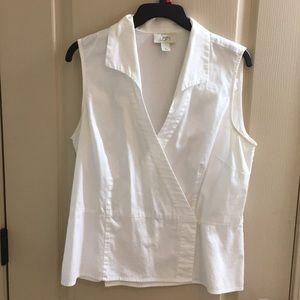 White sleeveless blouse